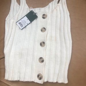 White button down crop top